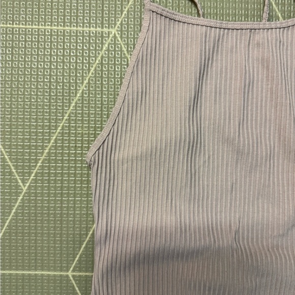 Wilfred Rose Ribbed Bodysuit Small High Neck Thong Back Stretch Minimalist - Picture 2 of 4